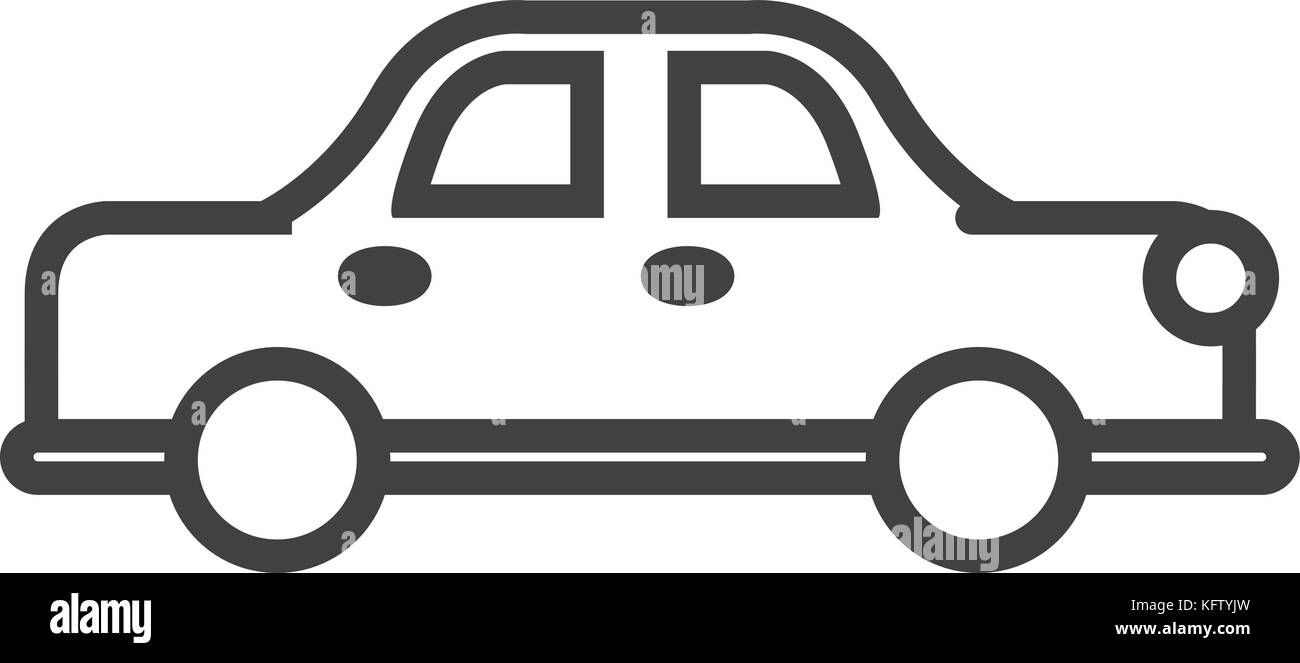Retrò vettore auto icona linea, segno, illustrazione su sfondo, corse modificabile Illustrazione Vettoriale