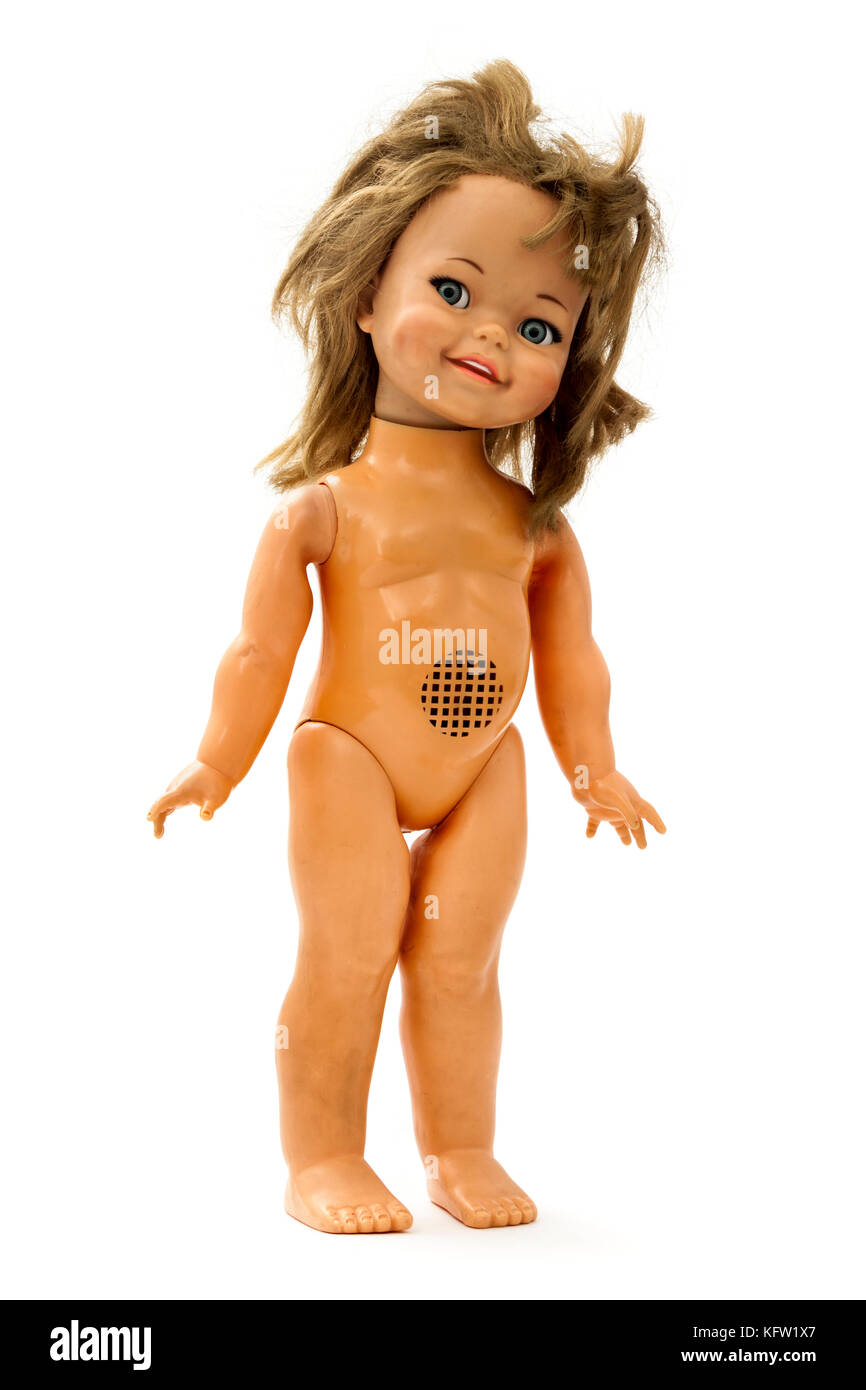 Vintage 'Giggles' bambola di plastica da giocattolo ideale Corp. dal 1967. Giggles bambole sono state effettuate in Giappone dalla ideale Toy Corporation of America. Foto Stock
