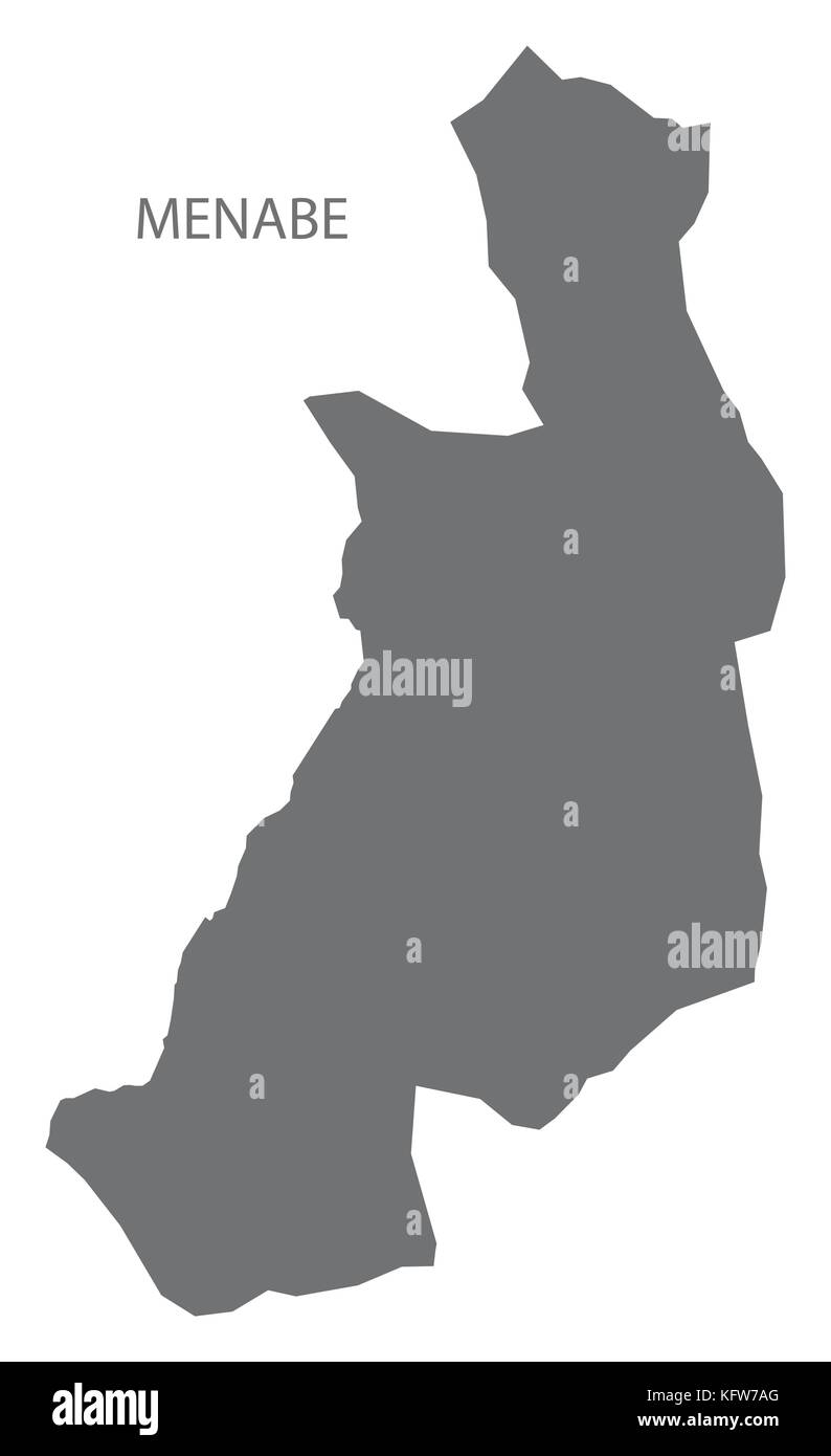 Menabe regione mappa del Madagascar grigio illustrazione forma silhouette Illustrazione Vettoriale