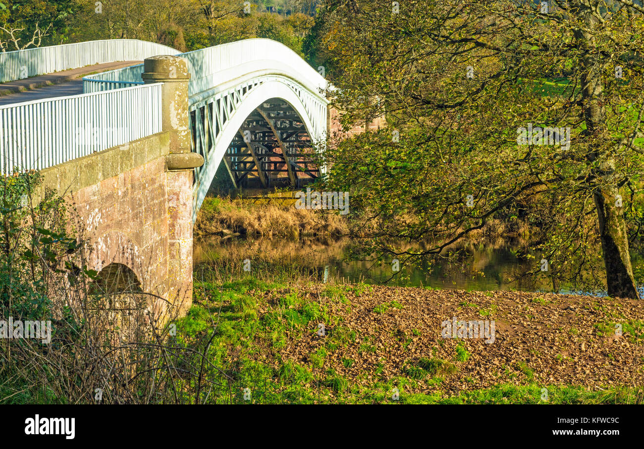 Bigsweir ponte sopra il fiume Wye nella valle del Wye Foto Stock