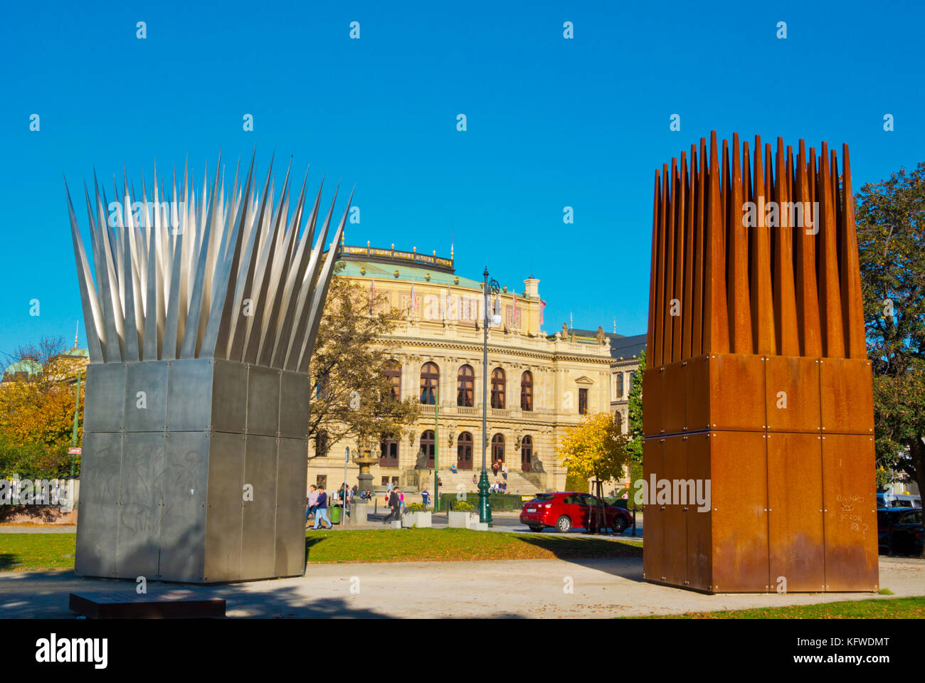 Pamatnik Jana Palacha, Jan Palach memorial, dal 2016, namesti Jana Palacha, Praga, Repubblica Ceca Foto Stock