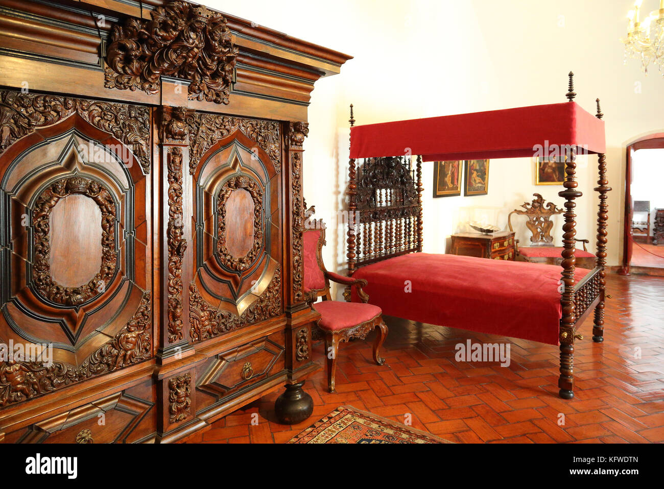 All'interno del Palazzo Nazionale di Sintra, Sintra, Patrimonio dell'Umanità dell'UNESCO, Portogallo Foto Stock