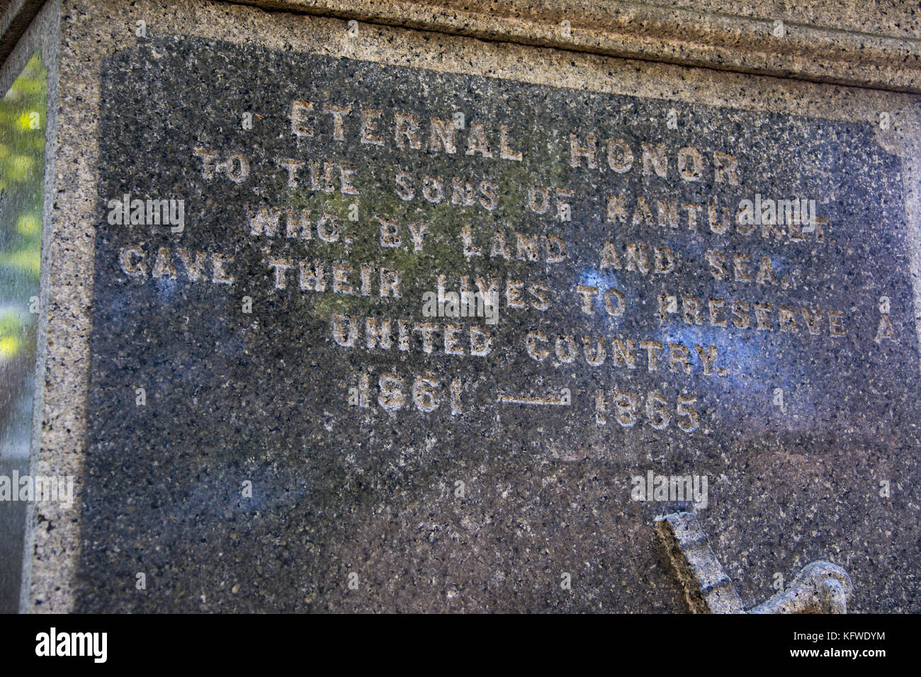 Civil War Memorial all Unione soldati di Nantucket, Nantucket, Massachusetts, STATI UNITI D'AMERICA Foto Stock