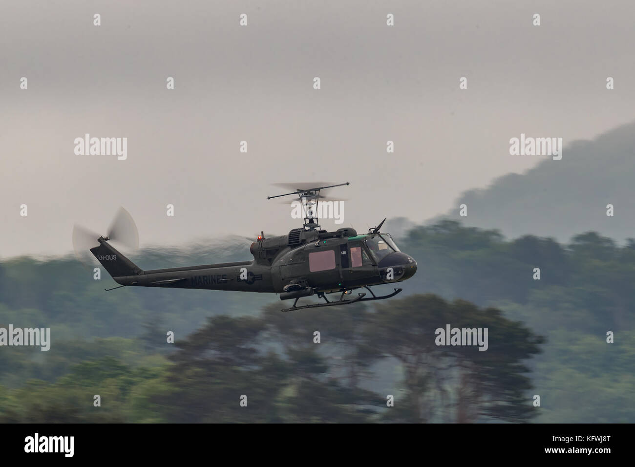 La Bell UH-1 Iroquois, classic vietnam era elicottero Foto Stock