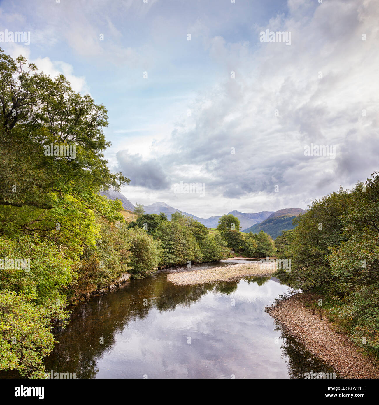 Fiume nevis, Glen Nevis, highland, Scotland, Regno Unito Foto Stock