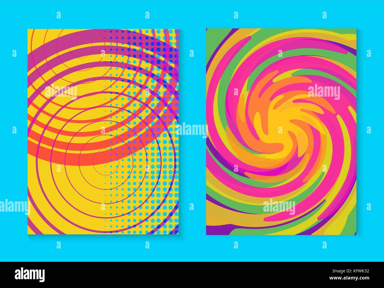 Memphis astratto raccolta di sfondo, set di retrò moda stile design. Ideale per il progetto Web, brochure, volantini o modello di invito. eps10 vecto Illustrazione Vettoriale