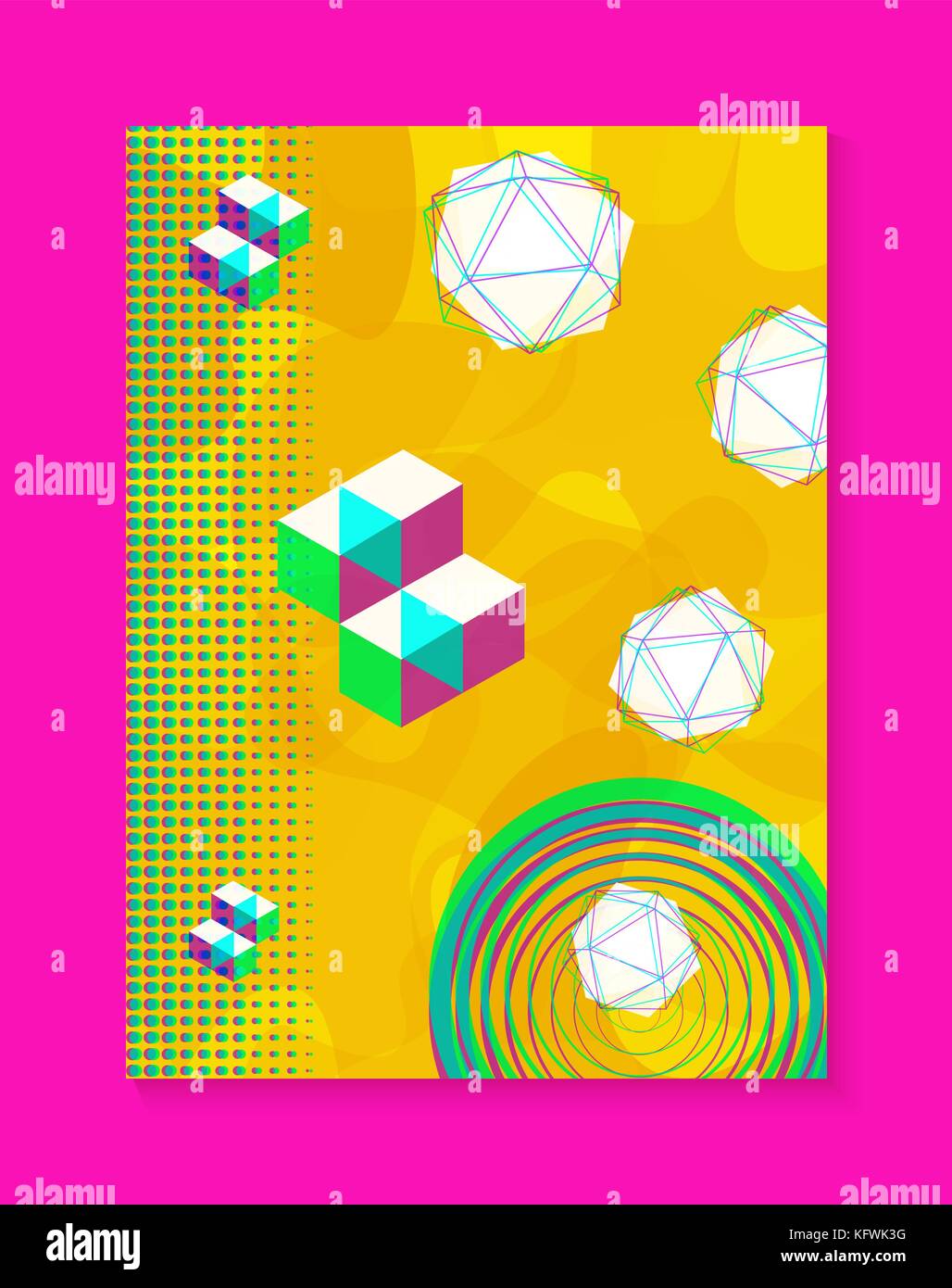 Abstract background di Memphis, retrò moda stile design con gradienti e forme. Ideale per il progetto Web, brochure, volantini o modello di invito. eps1 Illustrazione Vettoriale