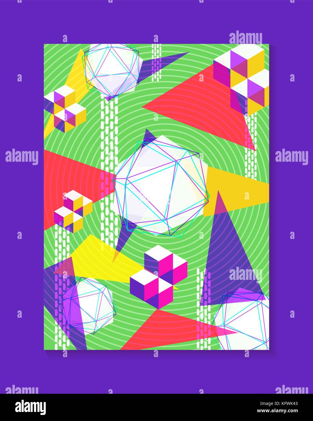 Abstract background di Memphis, retrò moda stile design con gradienti e forme. Ideale per il progetto Web, brochure, volantini o modello di invito. eps1 Illustrazione Vettoriale