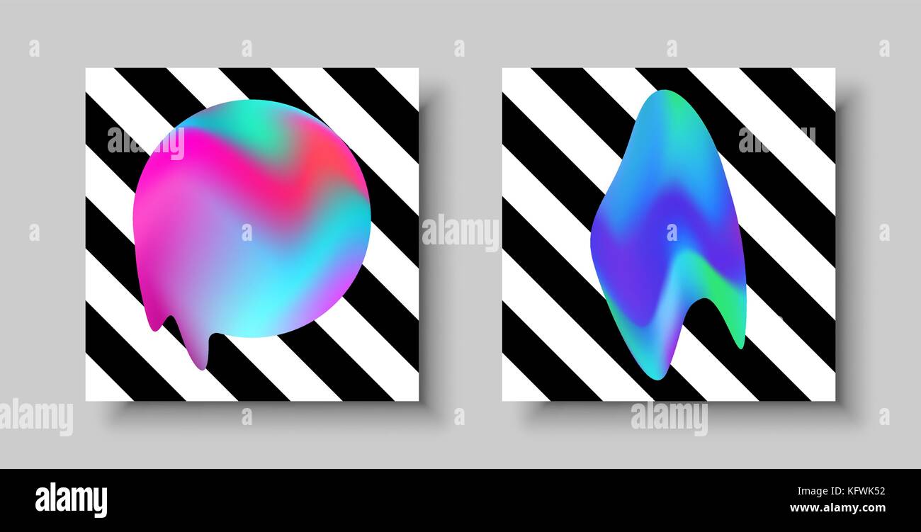 Sfondo astratto set con moderno effetto liquido design. Ideale per il progetto Web, brochure, volantini o modello di invito. eps10 vettore. Illustrazione Vettoriale