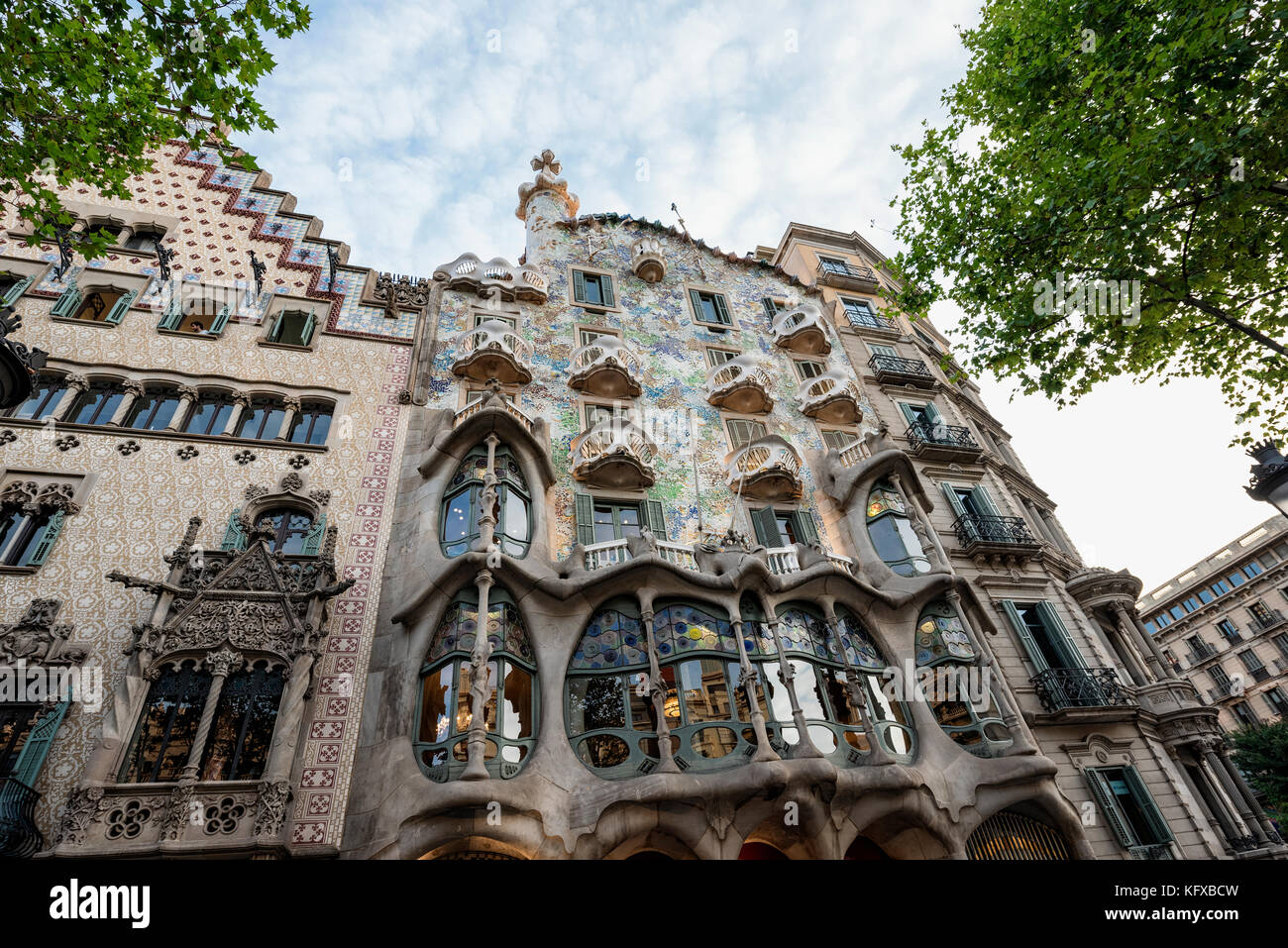 Vista esterna di Casa Batllo a Barcellona Foto Stock