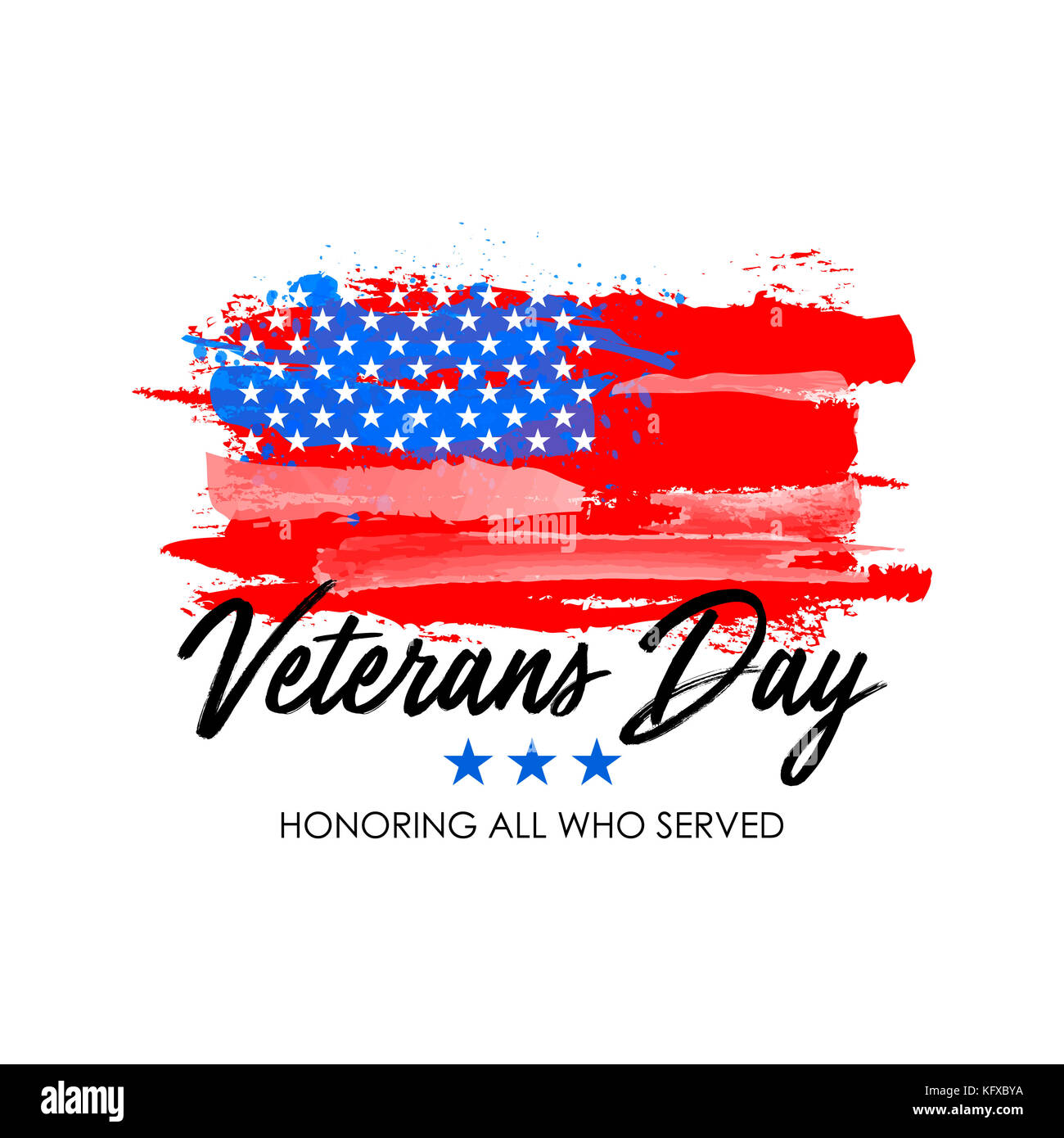 Giornata dei veterani con bandiera degli stati uniti sullo sfondo. memorial day poster design. in onore di tutti coloro che hanno servito Foto Stock