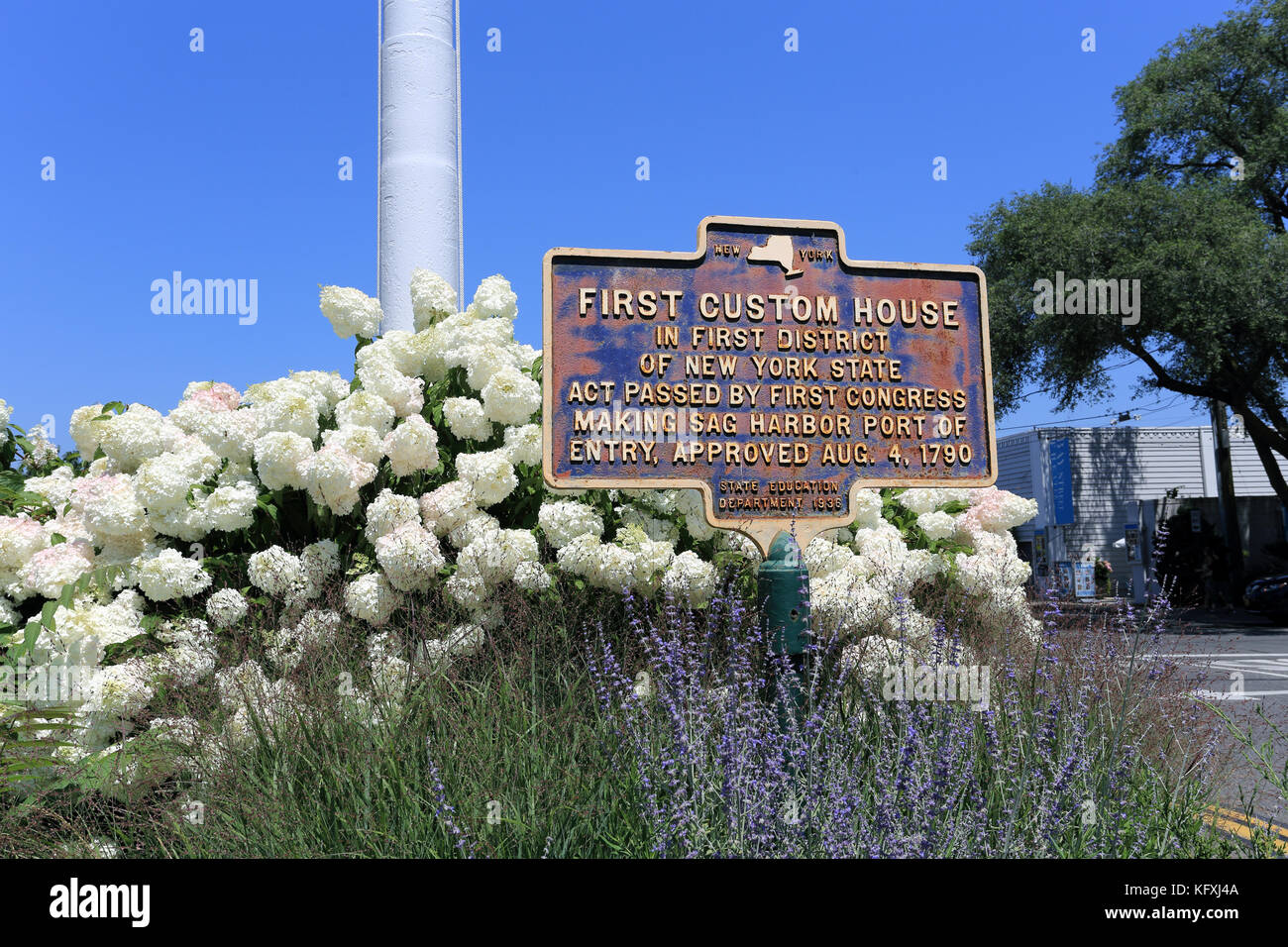 Marcatore storico Sag Harbor Long Island New York Foto Stock