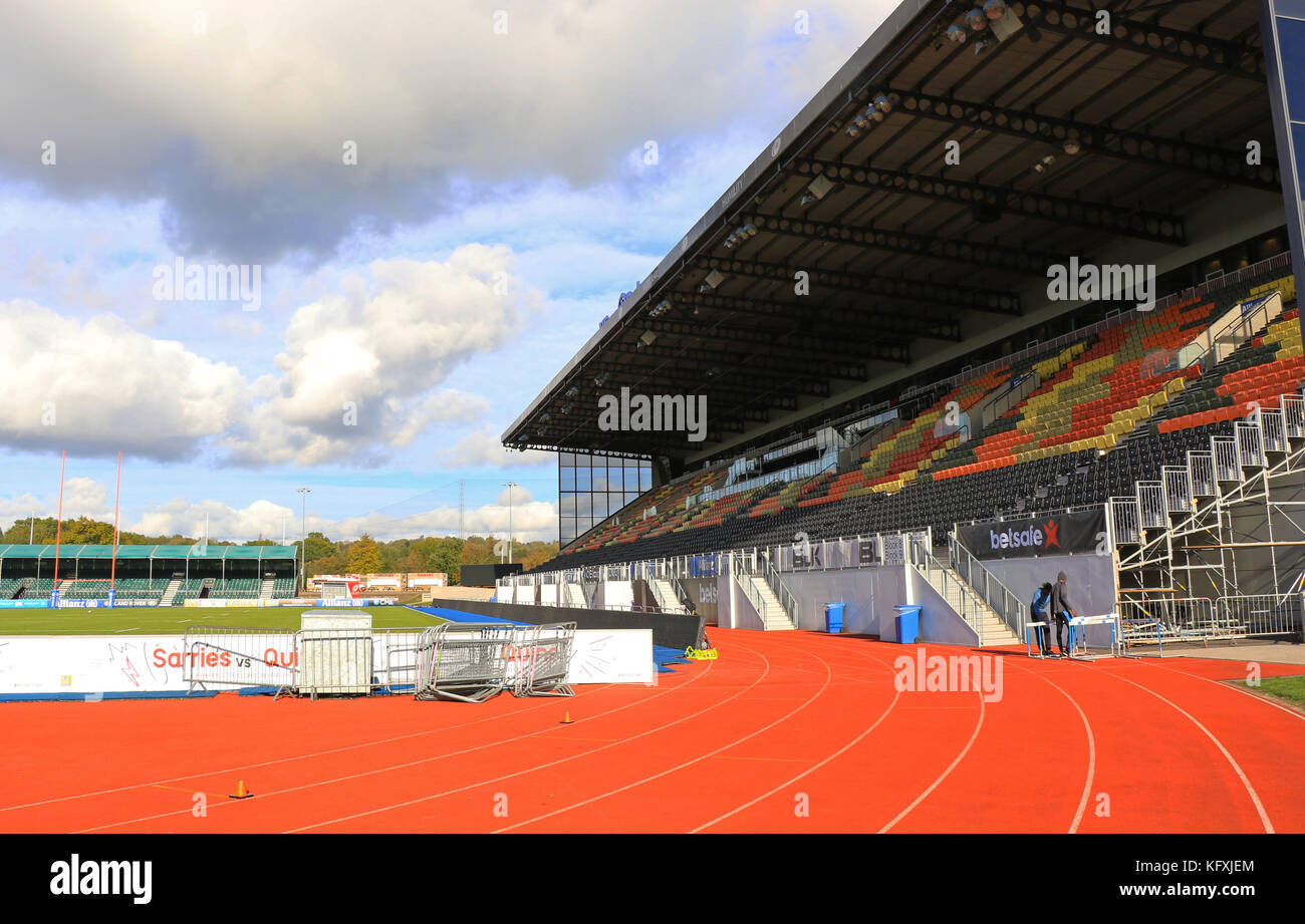 Allianz Park Stadium, casa dei Saraceni di Rugby, Barnet Copthall, REGNO UNITO Foto Stock