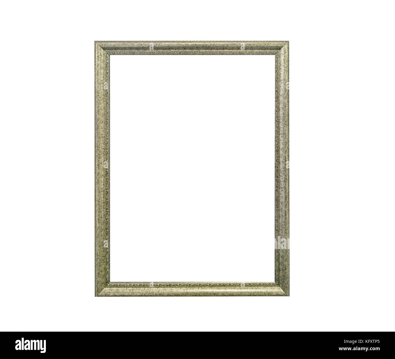 Argento vintage photo frame isolati su sfondo bianco Foto Stock