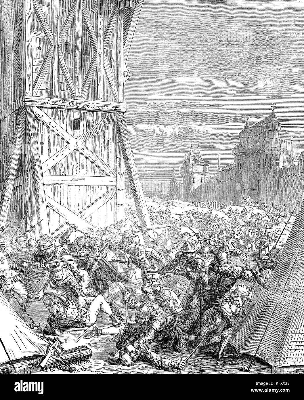 La battaglia di Brunkeberg del 10 ottobre 1471, Dano-Swedish guerra, Stoccolma, Svezia Foto Stock