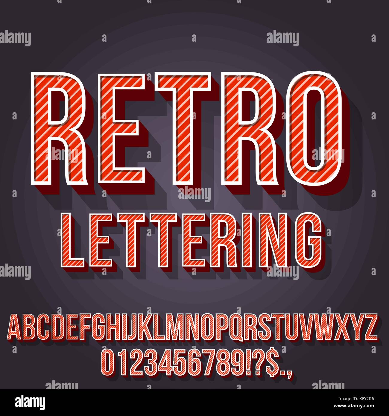 Retro Vintage font Illustrazione Vettoriale