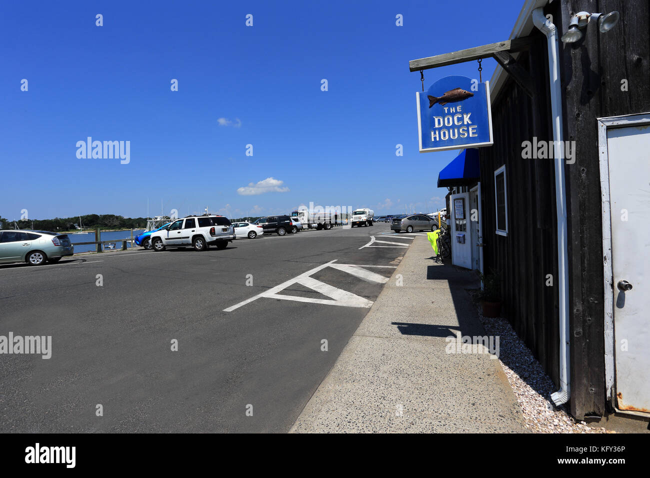 Long Wharf Sag Harbor Long Island New York Foto Stock