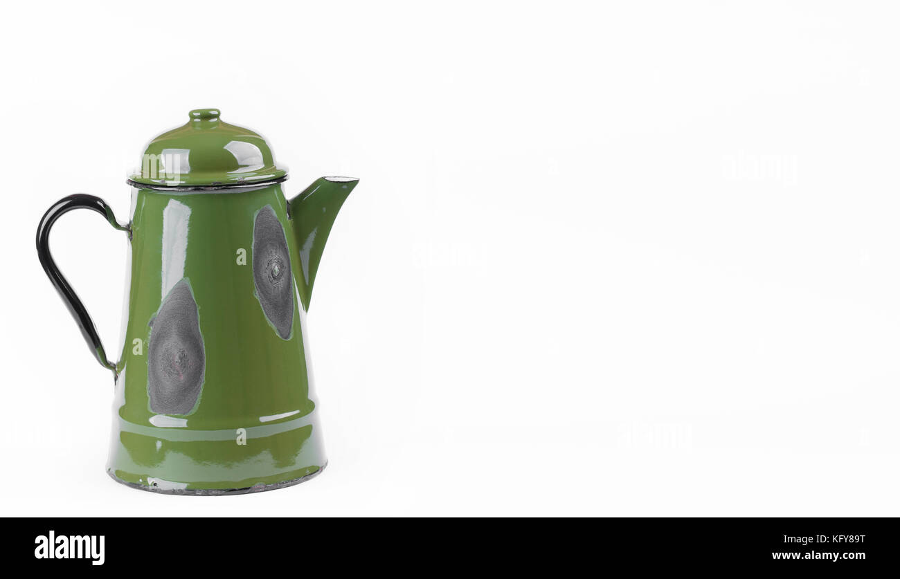 Set di 2 bollitori smaltati per tè, teiera, bollitore per acqua, per cucina, picnic, campeggio, bianco, 2,5 l