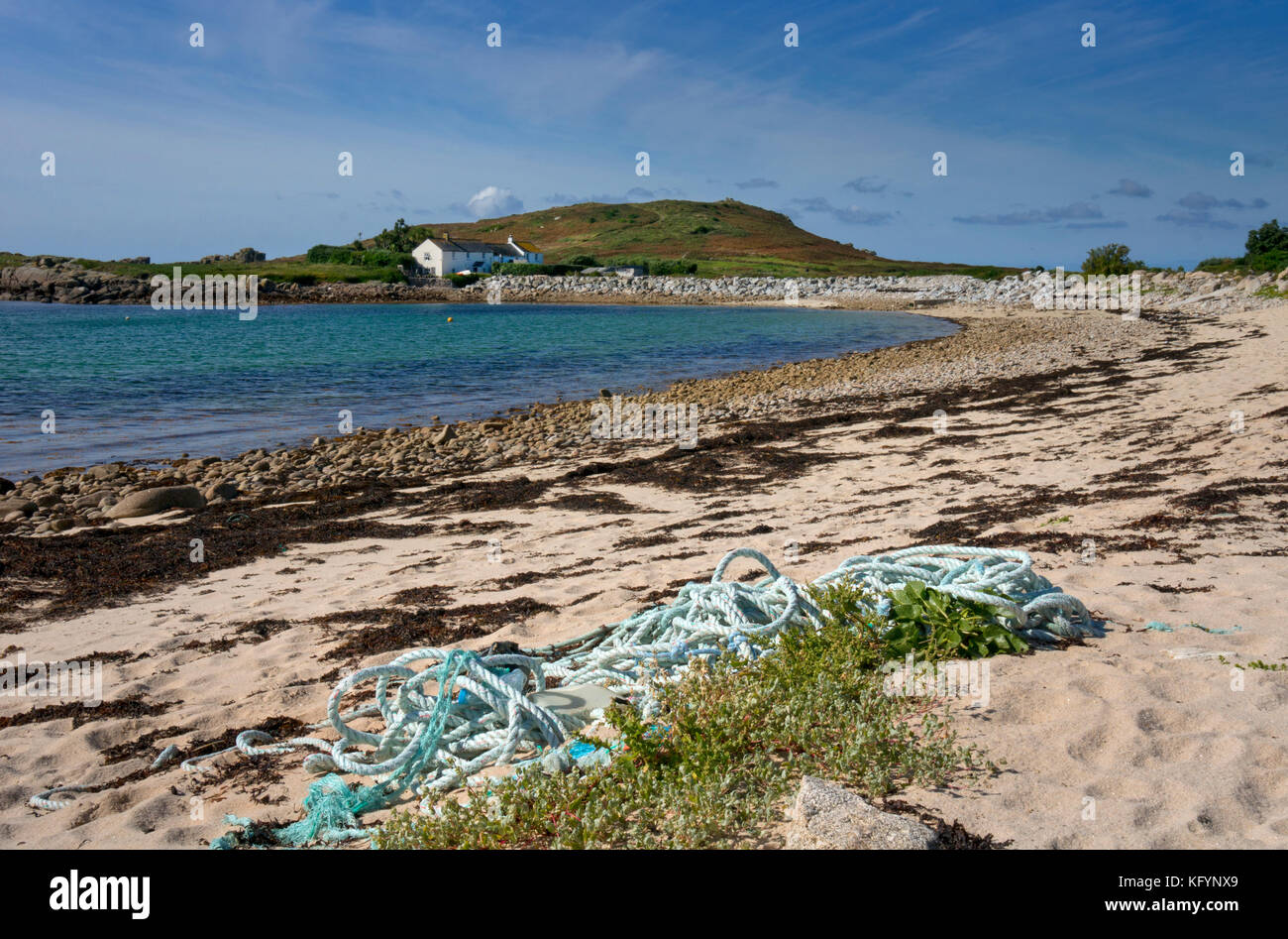 Grande par bay e sulla spiaggia di Isola di bryher,Isole Scilly,Regno Unito Foto Stock