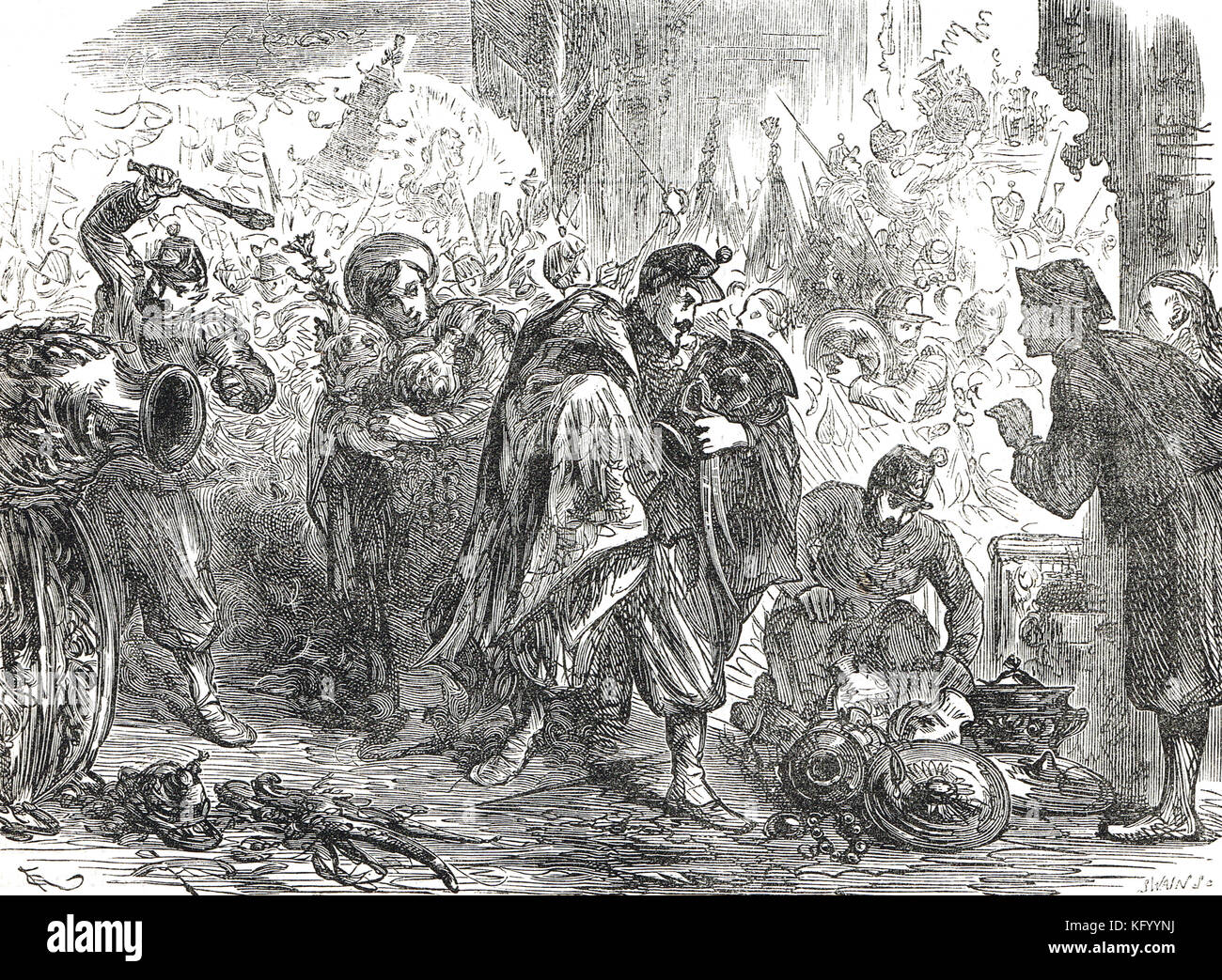 Saccheggio del Palazzo d'Estate a Pechino da parte delle forze britanniche e francesi, 1860, seconda guerra dell'oppio Foto Stock