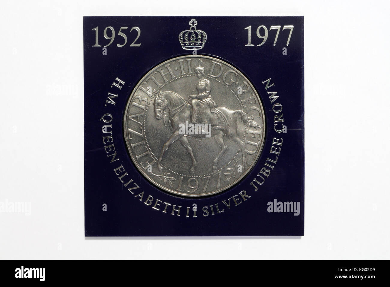 Commerative coin, Queen Elizabeth II Silver Jubilee 1977 Foto Stock