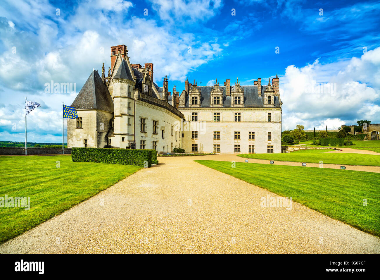 Chateau de amboise castello medievale, leonardo da vinci tomba. nella Valle della Loira, in Francia, in Europa. sito UNESCO. Foto Stock
