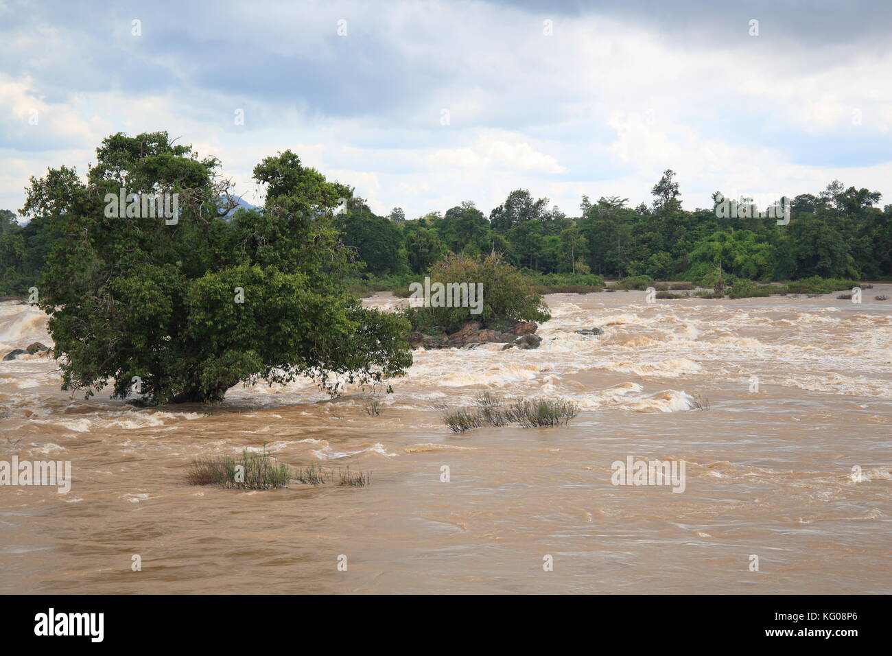 Khone Phapheng cade. Il fiume Mekong, provincia di Champasak sud Laos. Cascata di Asia. Foto Stock