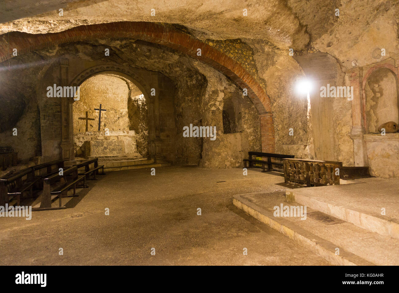 La cripta di santa restituta, accanto a San Anna chiesa in Cagliari, Sardegna, Italia Foto Stock