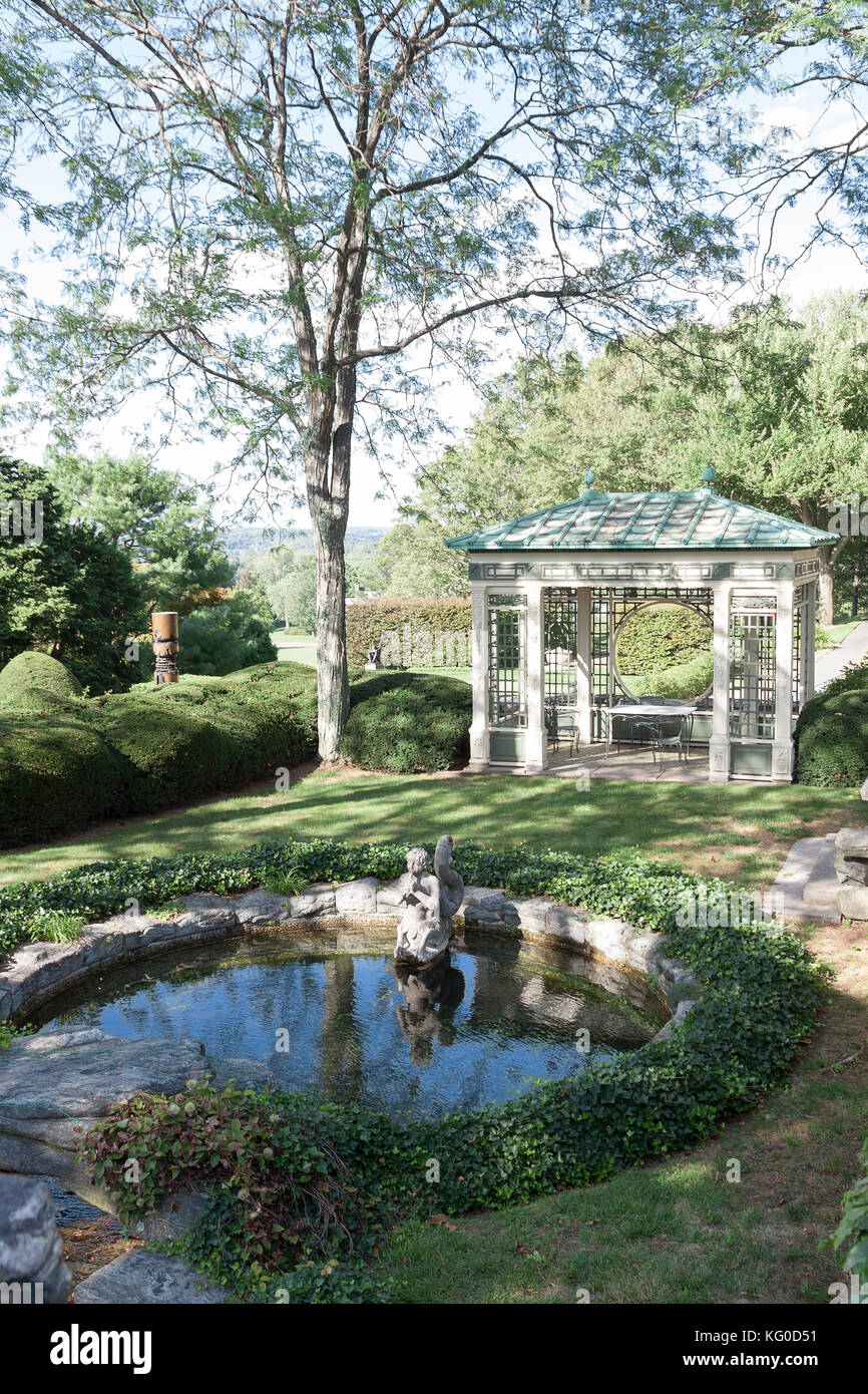 Kykuit piscina nel retro della casa principale del Rockefeller station wagon, Pontico colline, Sleepy Hollow, New York (Hudson Valley). Foto Stock