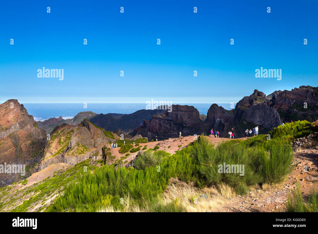 Vista panoramica delle montagne a Pico do Arieiro, Madeira, Portogallo Foto Stock