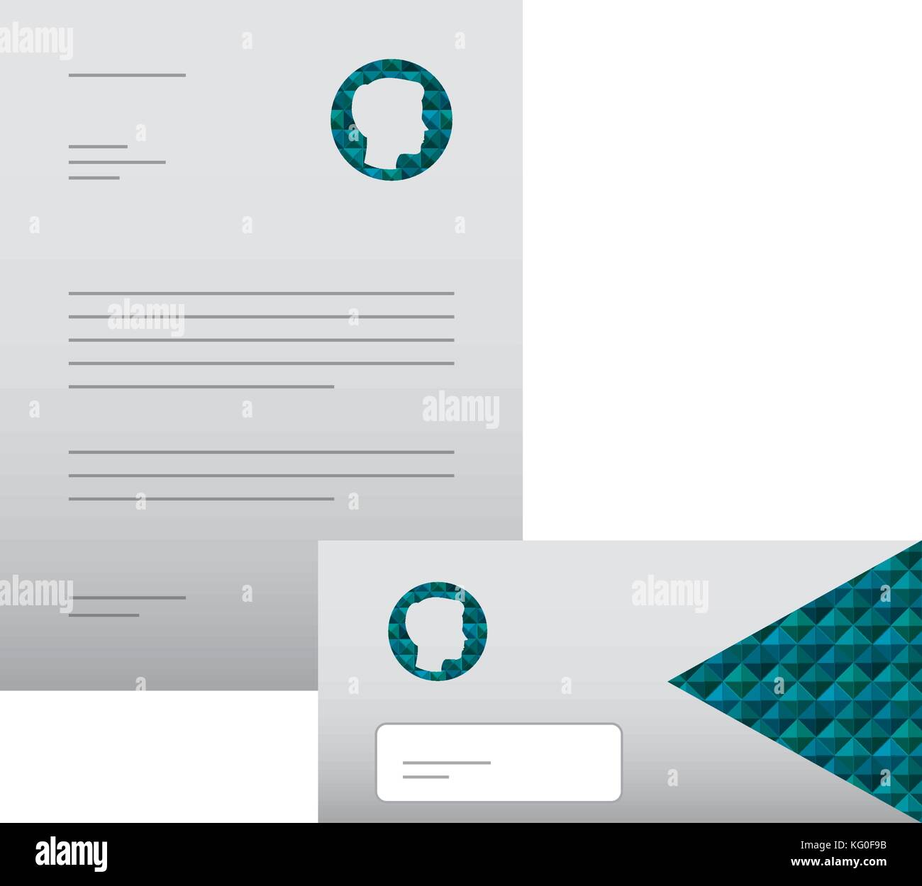 Carta intestata aziendale busta stazionaria modello di branding per la presentazione Illustrazione Vettoriale