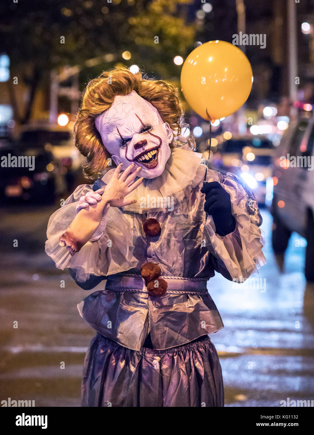 New York villaggio annuale Halloween Parade 2017, Clown Foto Stock