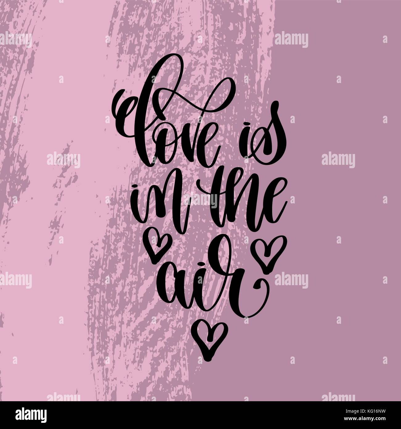 L'amore è nell'aria scritte a mano iscrizione Illustrazione Vettoriale