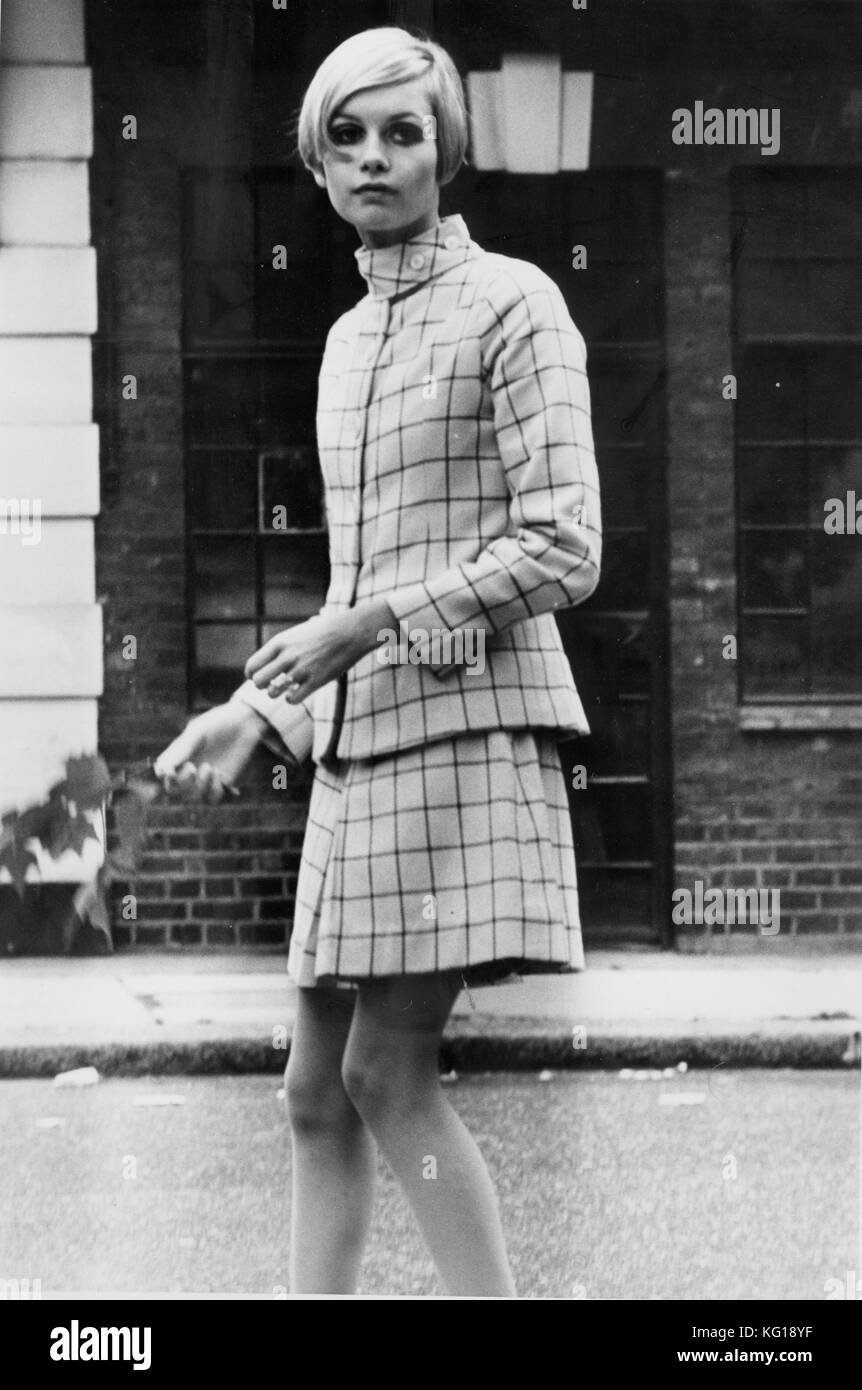 Twiggy (lesley hornby) nella sua prima premere il tasto di chiamata