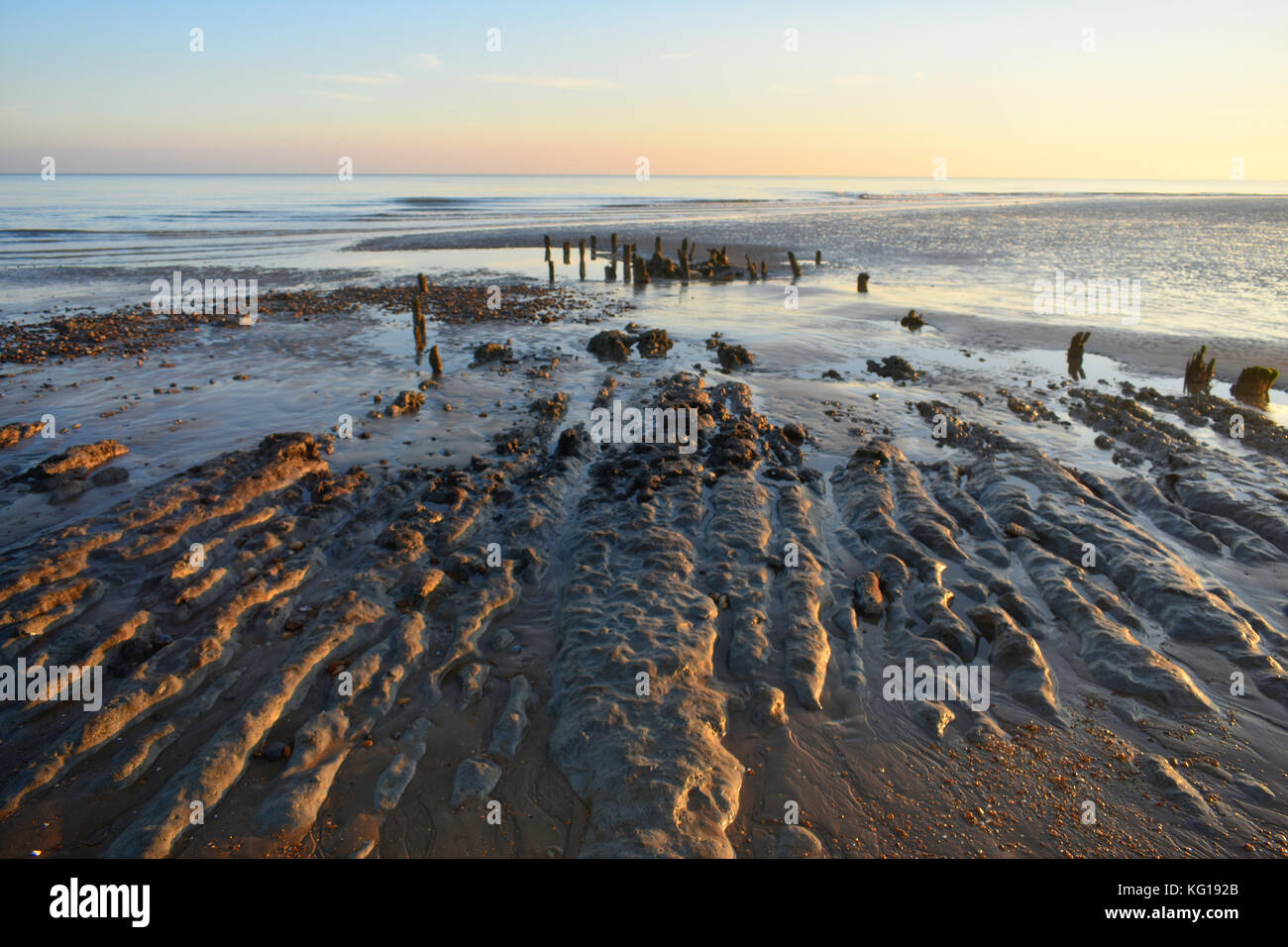 Normanni bay, east sussex. INGHILTERRA Foto Stock