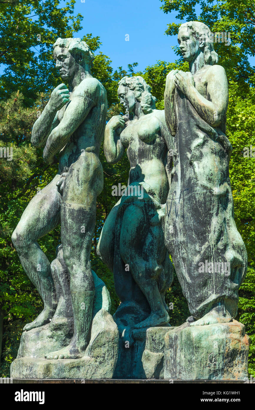 Frankfurt am Main, Hessen, Germania : 'Beethoven-Denkmal' in der fermata Taunusanlage / von Georg Kolbe, 1948 Foto Stock