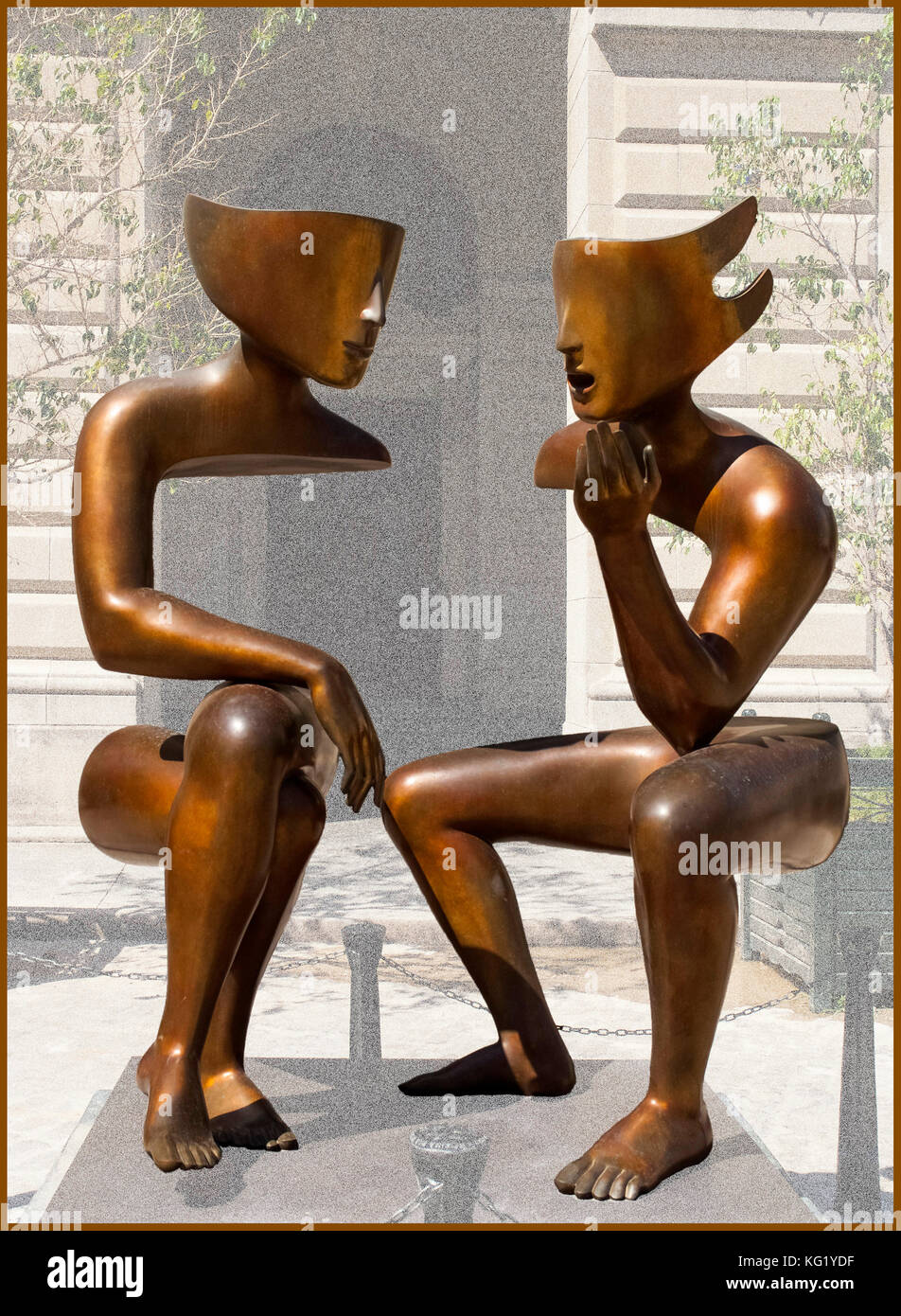 Havanna, Cuba : Escultura La Conversacion de Etienne Foto Stock