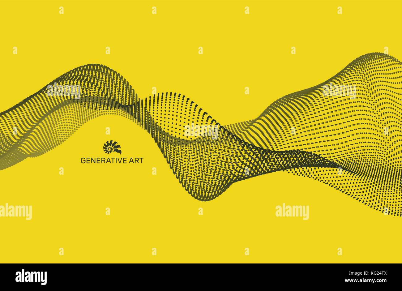 Sfondo di onda. griglia ripple abstract illustrazione vettoriale. La tecnologia 3d stile. illustrazione con punti. progettazione di rete con particella. Illustrazione Vettoriale