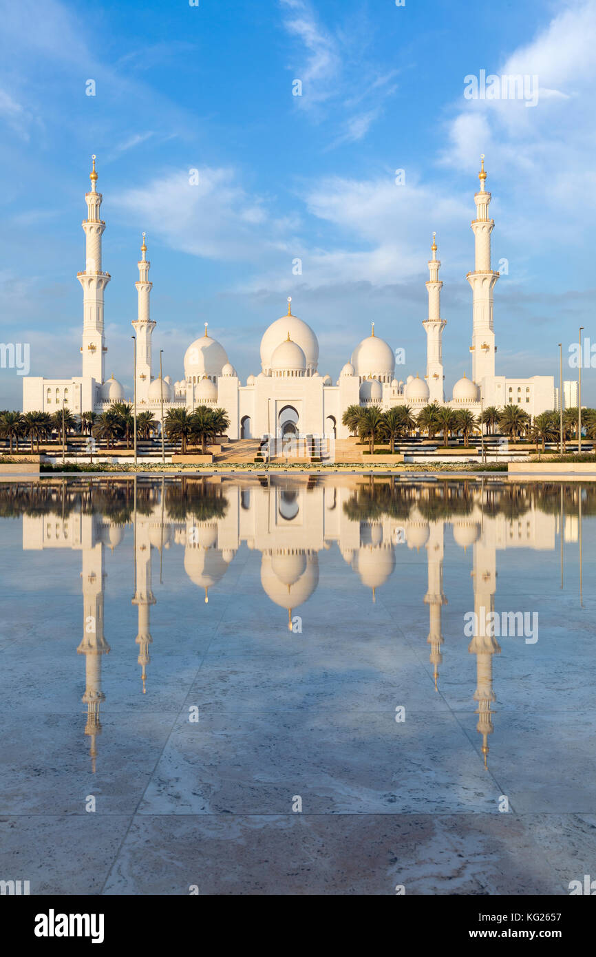 Sheikh Zayed Bin Sultan Al Nahyan moschea, Abu Dhabi, Emirati Arabi Uniti, Medio Oriente Foto Stock