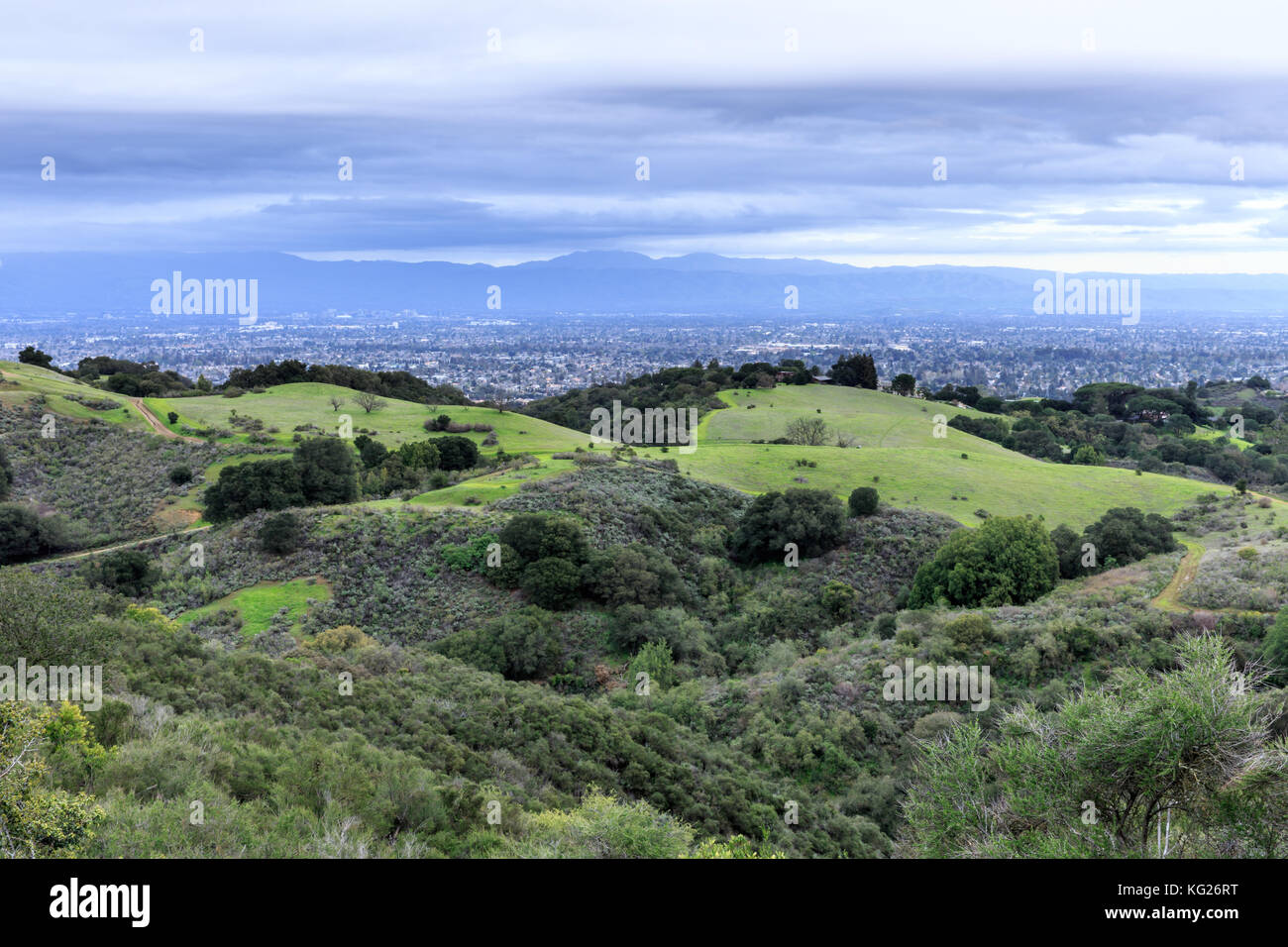 San Francisco south bay area viste in inverno. Foto Stock