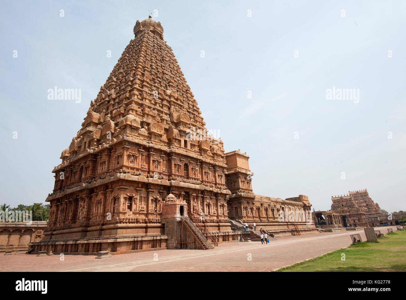 Il magnifico tempio Brihadeeswara della dinastia Cholan, patrimonio dell'umanità dell'UNESCO, costruito nel 1010, Thanjavur, Tamil Nadu, India, Asia Foto Stock