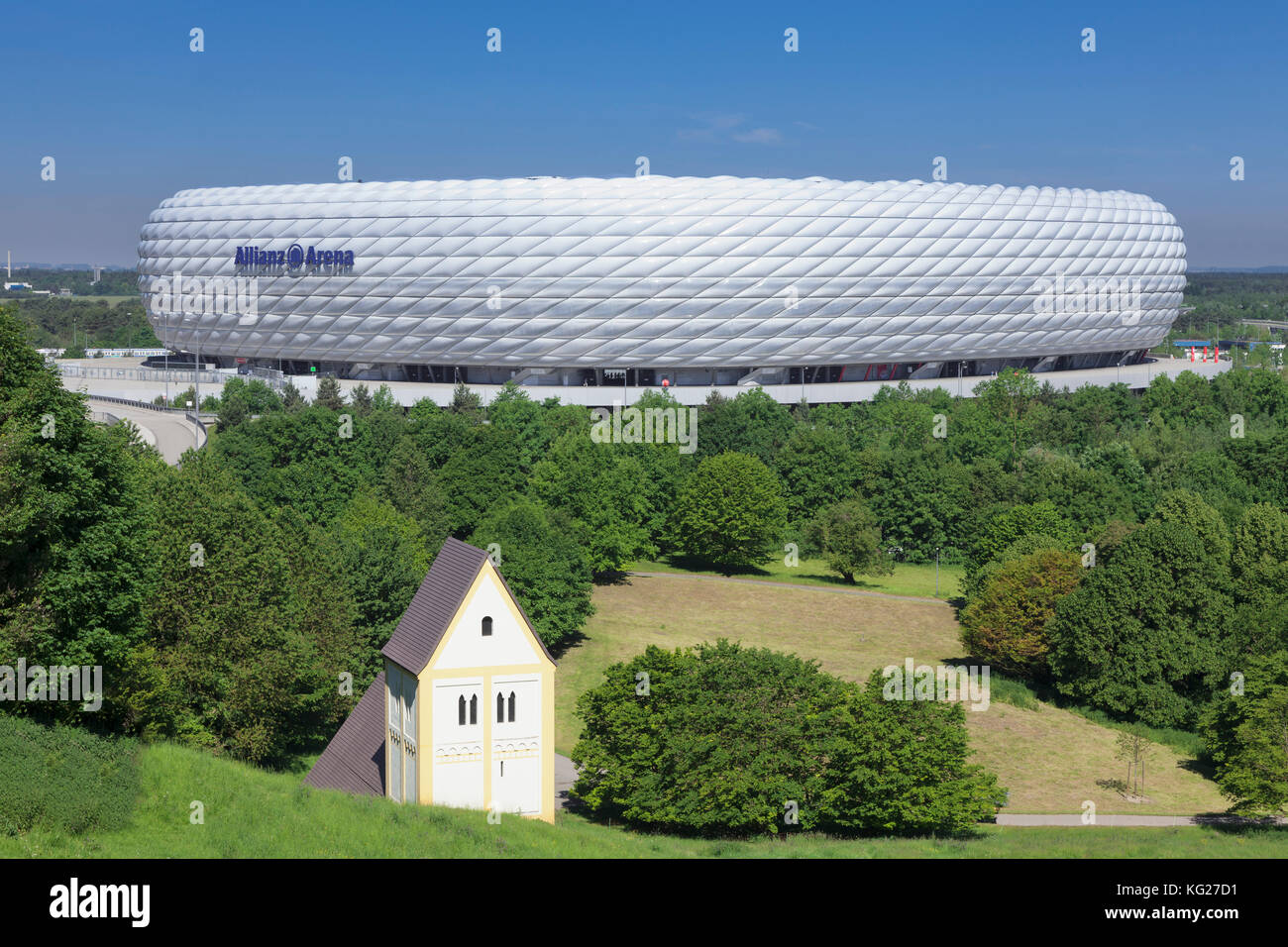 Allianz Arena, Stadio di calcio, Monaco di Baviera, Germania, Europa Foto Stock