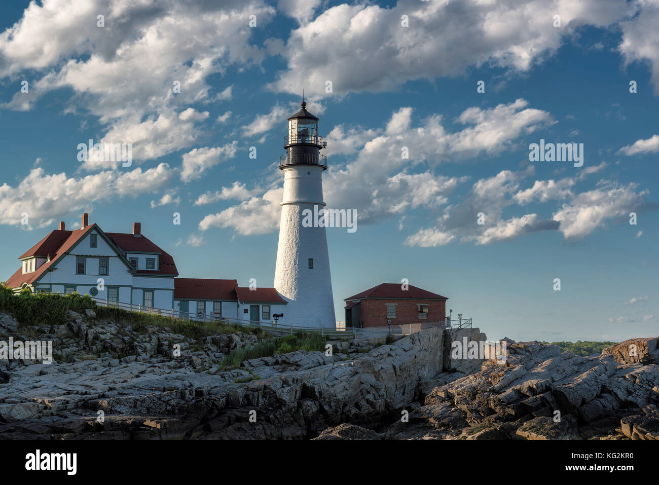 Portland Faro di Cape elizabeth, Maine, Stati Uniti d'America. Foto Stock