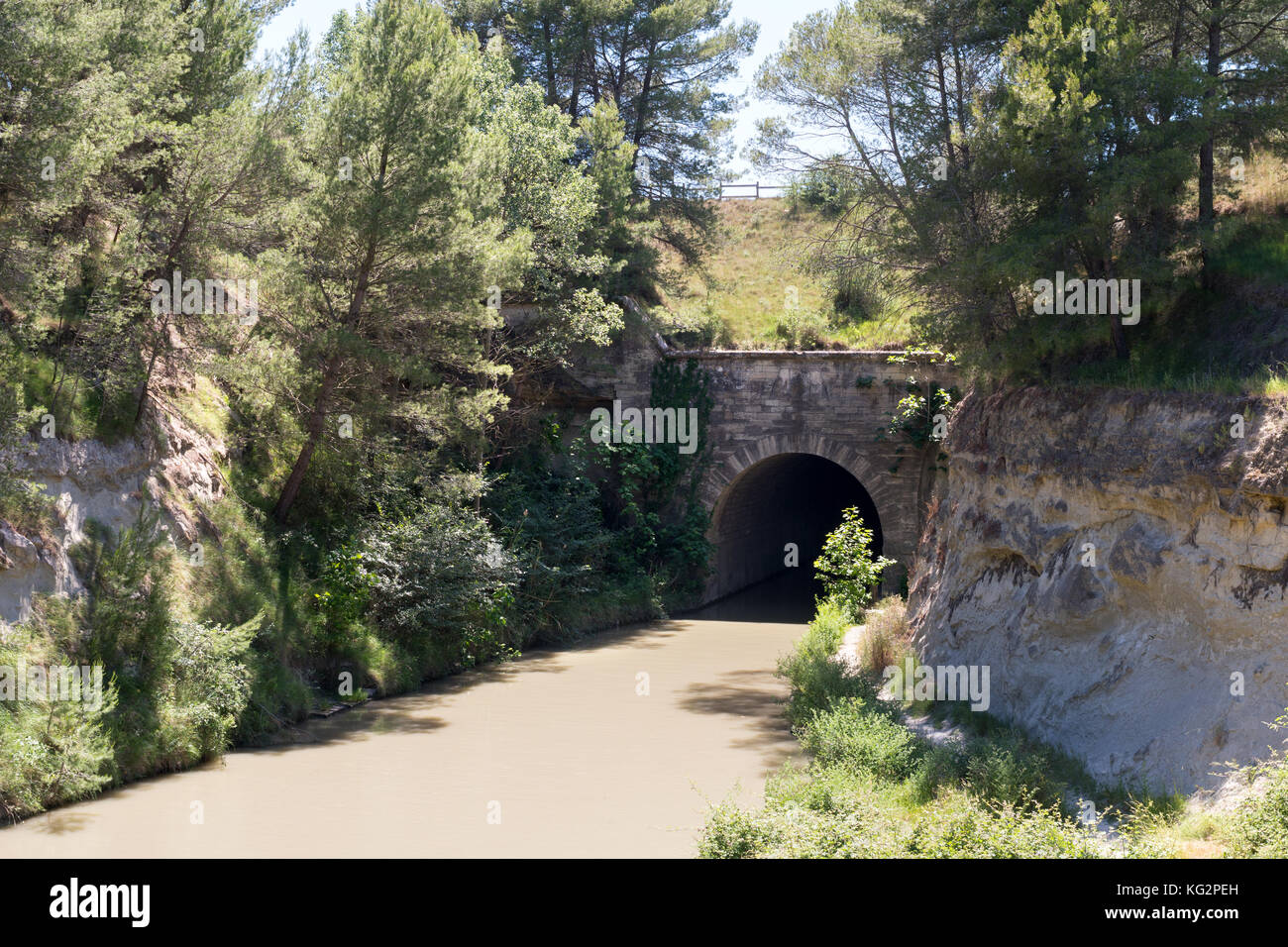 Il tunnel di Malpas del Canal du Midi, Hérault, Francia, Europa Foto Stock