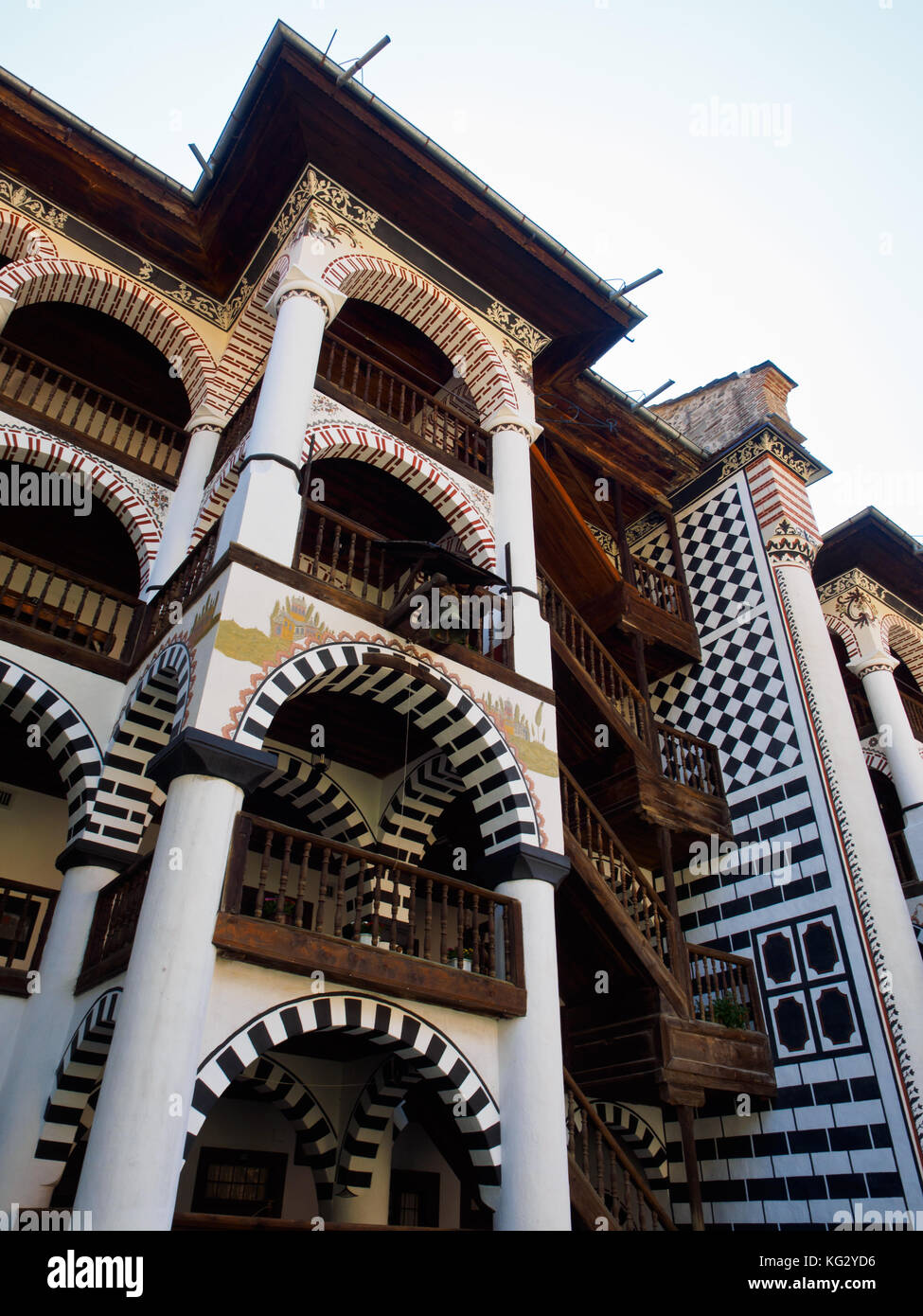 Il quartiere residenziale nel monastero di Rila Foto Stock