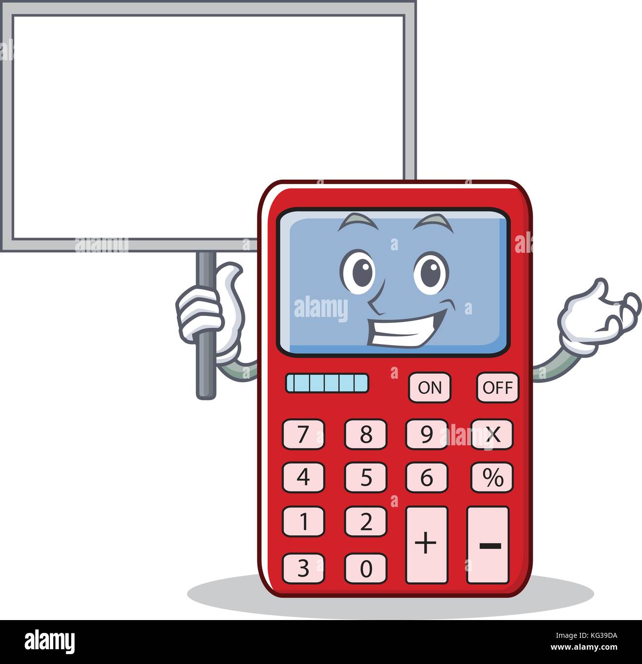 Portare la scheda calcolatrice simpatico personaggio cartoon Illustrazione Vettoriale