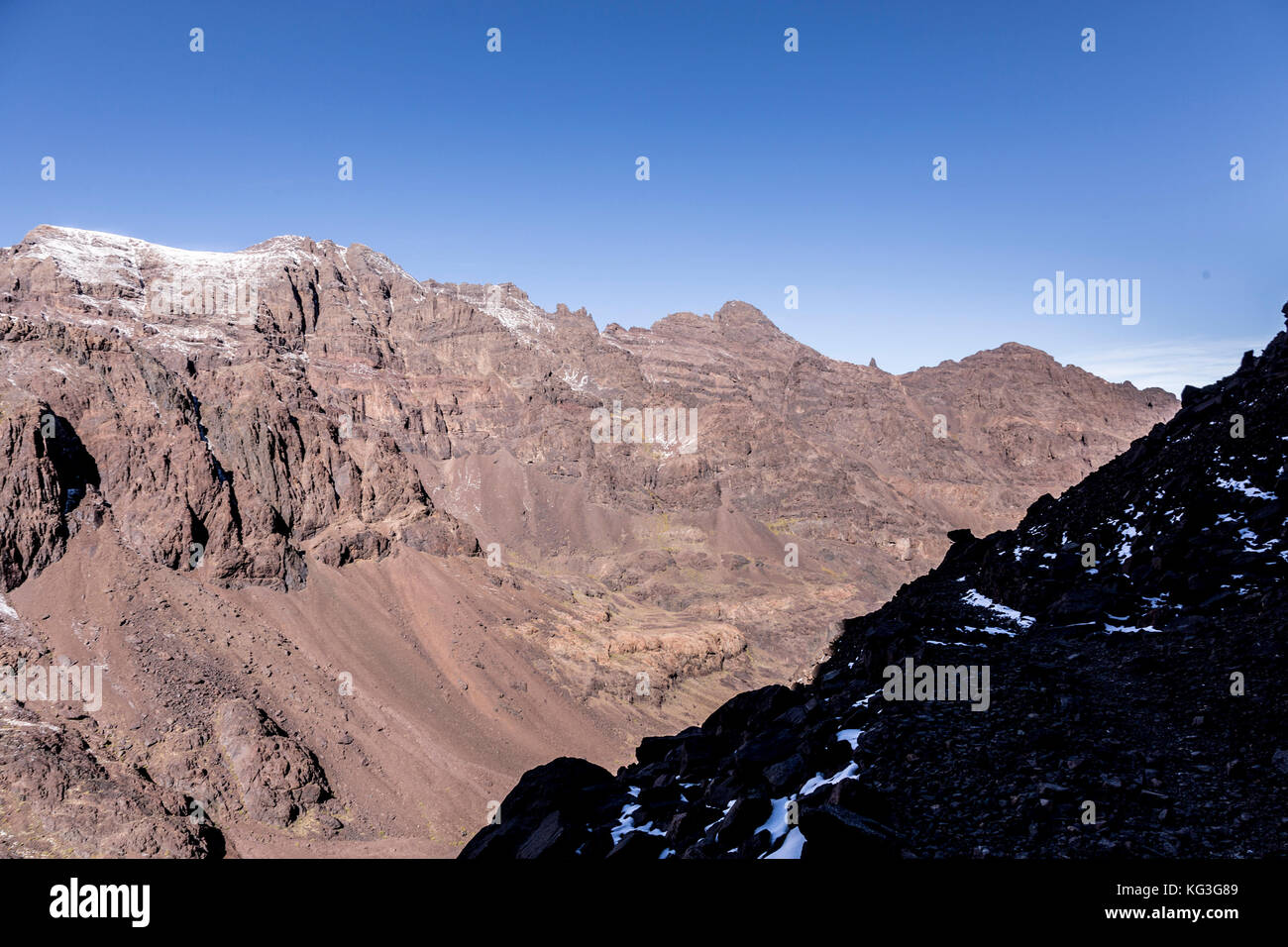 Una valle in Alto Atlante in Marocco paesaggi sorprendenti Foto Stock