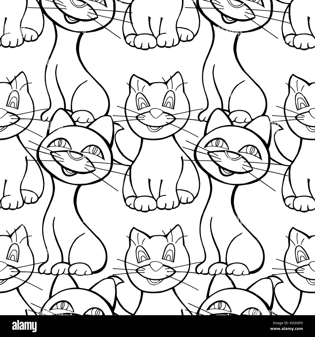 Modello senza soluzione di continuità con i gatti bianchi, illustrazione vettoriale Illustrazione Vettoriale