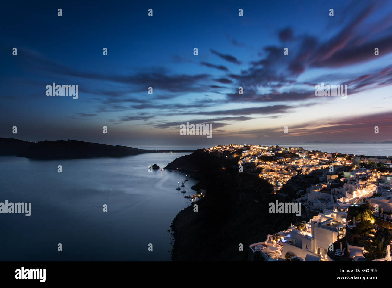 Oia al tramonto Santorini Foto Stock