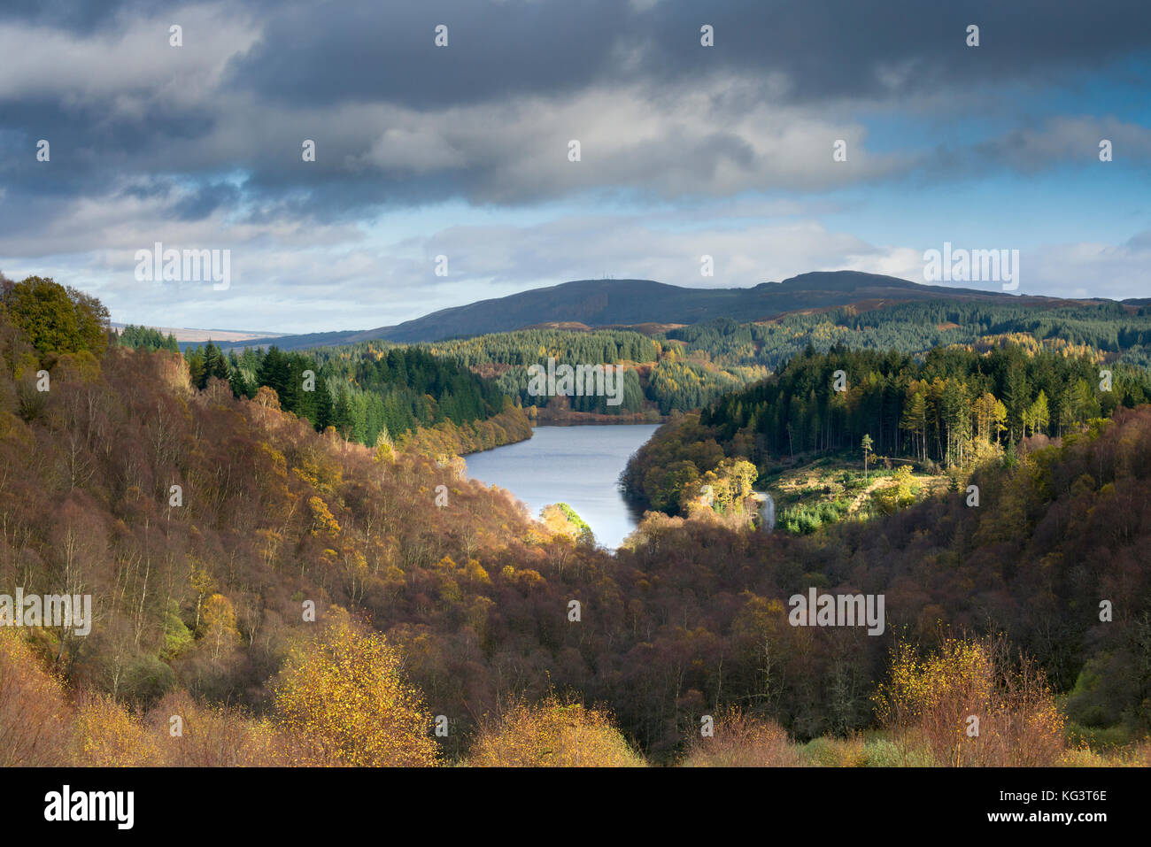 I colori autunnali lungo la Duke's Pass, aberfoyle, Stirlingshire, il trossacks, Scozia, Foto Stock